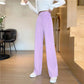 Purple Casual Wide-leg Pants Ladies High Waist Drape Spring and Autumn New Student Loose Straight Suit Pants Mopping Pants