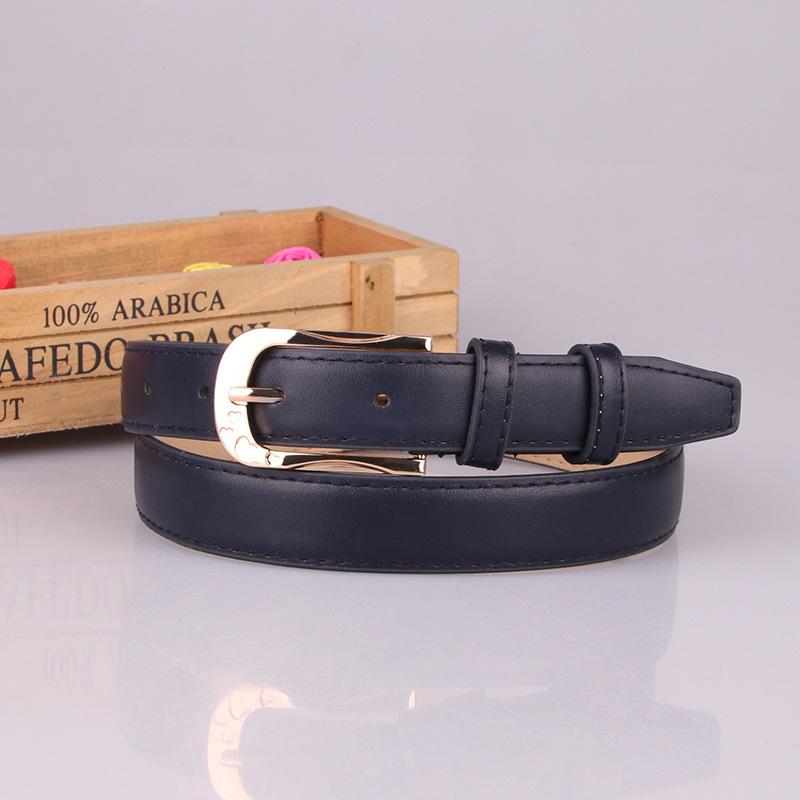 Women's Wide Belt Pu Leather Pin Buckle Decorative Casual Belt Female