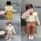 Children's Suits Girls Spring and Autumn Clothes Cute Bow Decoration Single-breasted Long-sleeved Comfortable Light and Breathable Two-piece Set