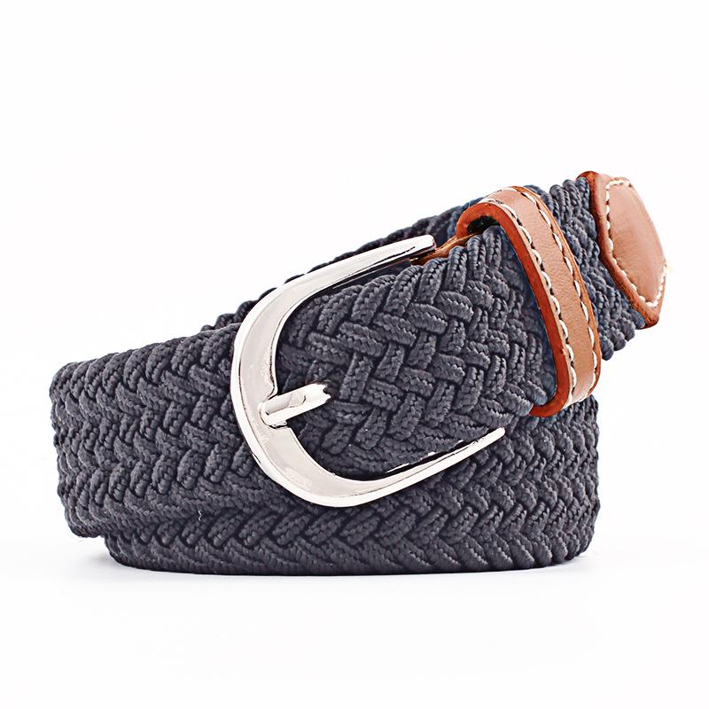 Belt Women Causal Leather Cover Buckle Woven Elastic Stretch Golf Wide Canvas Belts