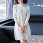 Loose and Versatile Mid-length Bottoming Shirt Half High Collar Fall/winter Pullover Blouse Solid Color Thick Sweater Women