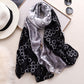 Scarf Flower Wrap Shawl Silk Imitation Satin Women Elegant All-match Headscarf Sunscreen Gauze Shawl