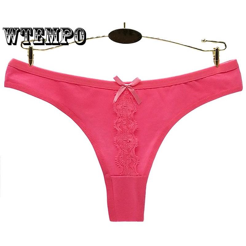 6 Pcs/Lot Thong Underwear low-Rise Sexy Lingerie G-String Lace-Print Romantic Women Sexy