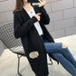 Fashion Coat Autumn and Winter Mid-length Pocket Sweater Solid Color Long-sleeved Loose Cardigan