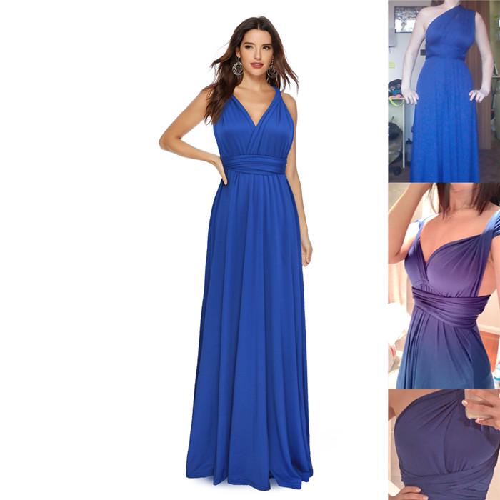 Sexy Women Bandage Long Party Multiway Swing Dress Convertible Infinity Robe Bridesmaids Boho Dress