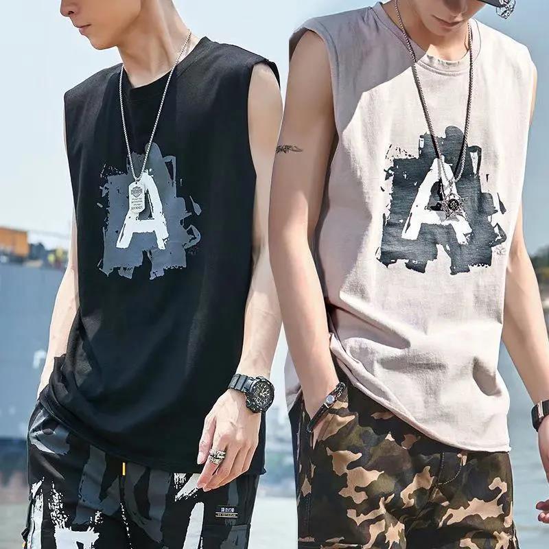 Summer Men's Loose Waistcoat Sweat-absorbent Vest Sports Sleeveless T-shirt