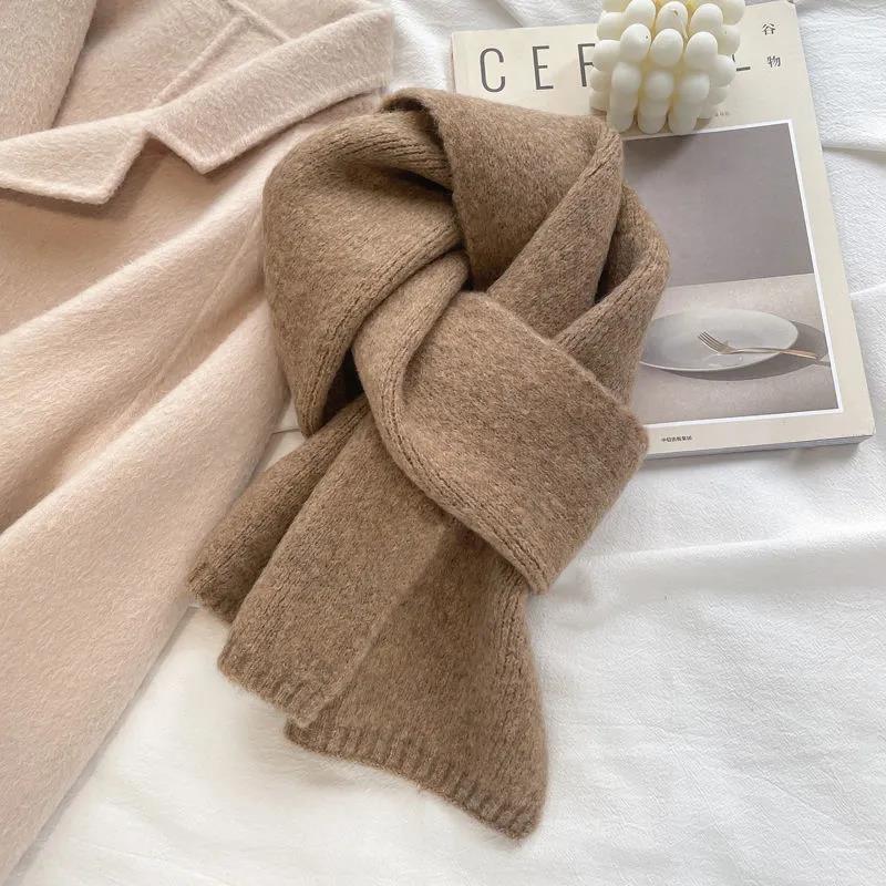 Korean Imitation Cashmere Scarf Fashion All-match Solid Color Plush Scarf Soft