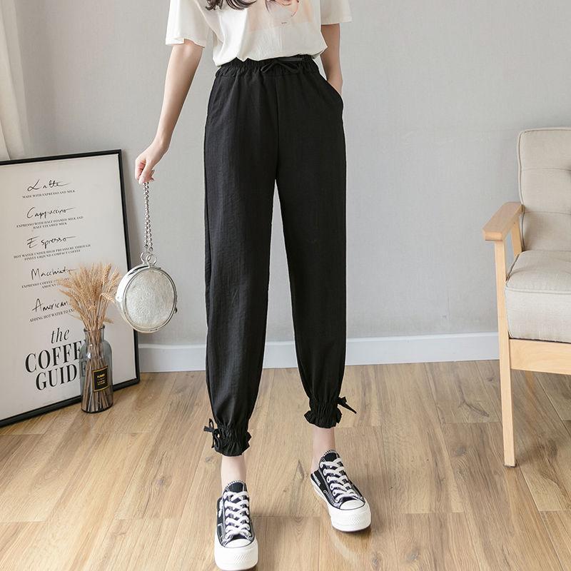 WTEMPO Summer Cool Thin Pants Women Loose Wide Leg Harlan Trousers Casual Comfortable Home Go Out Party