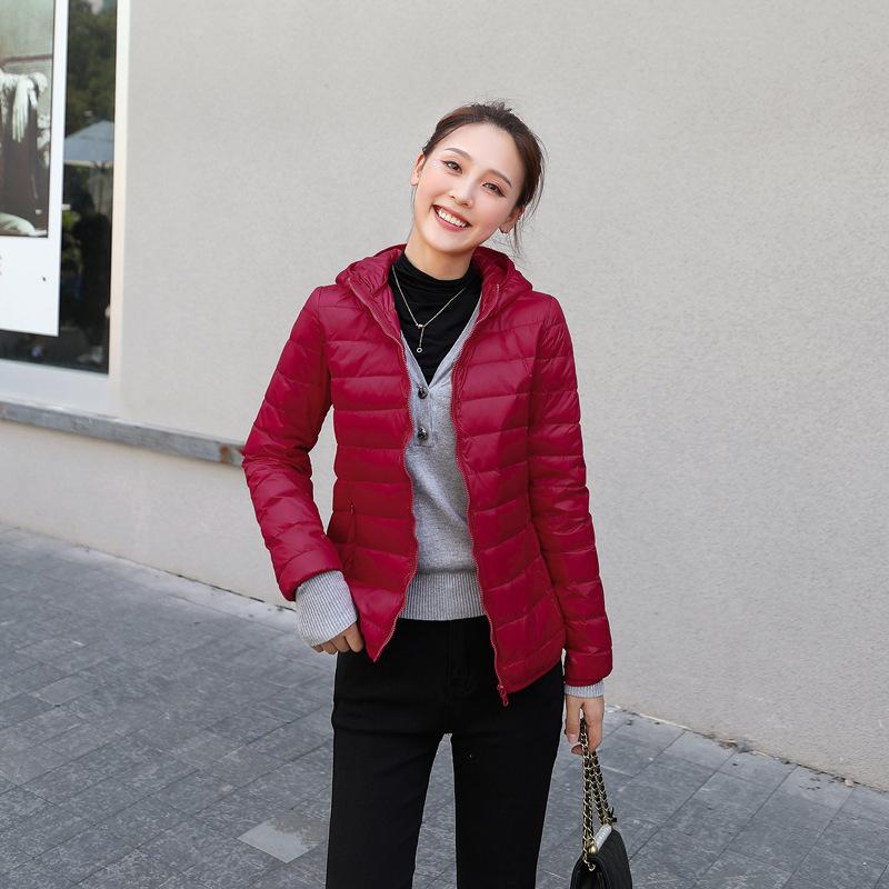 Women Autumn Winter Jacket Coat Hooded Casual Basic Jackets Womens Duck Down Warm Lightweight Waterproof Windproof M-5XL White Black Red