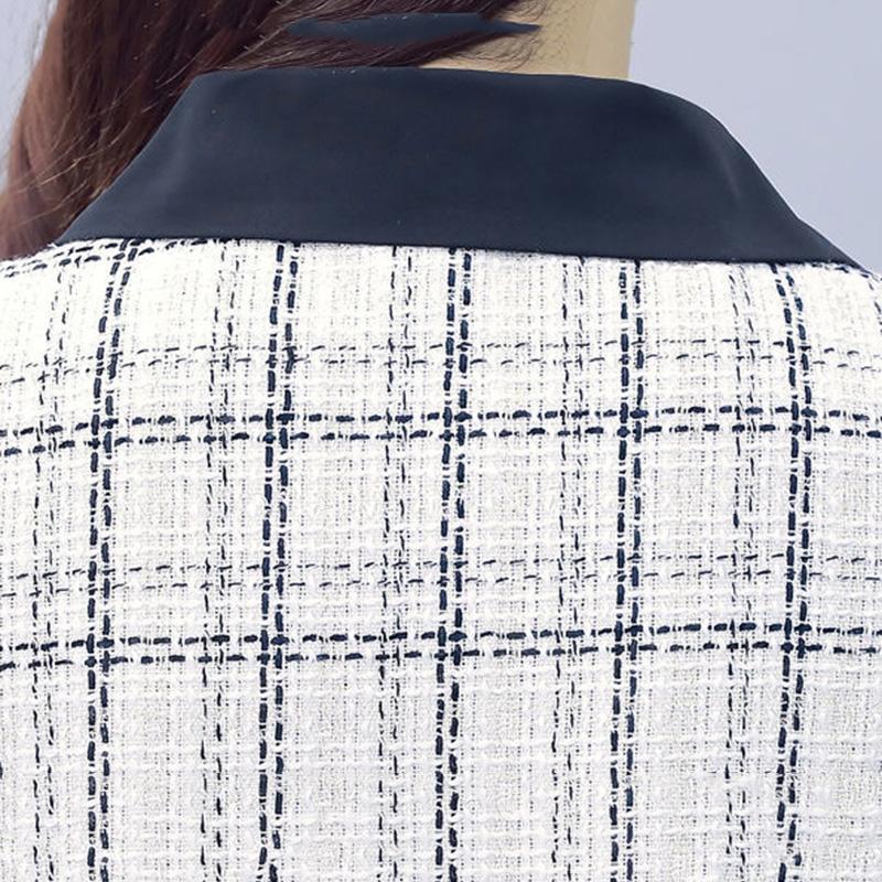 Suit Fragrant Wind Vest Dress Two-piece Suit Early Autumn Temperament Plaid Pleated Skirt Suit Female Large Skirt Dress