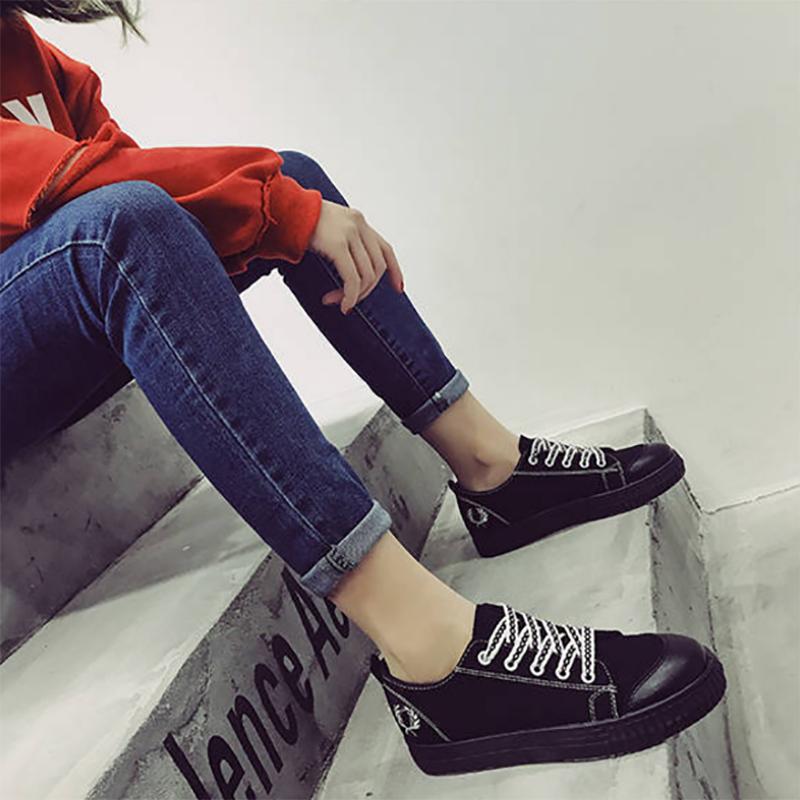 Korean Student Black Shoes All-match Fashion Canvas Clearance Shoes Flat Casual Sneakers