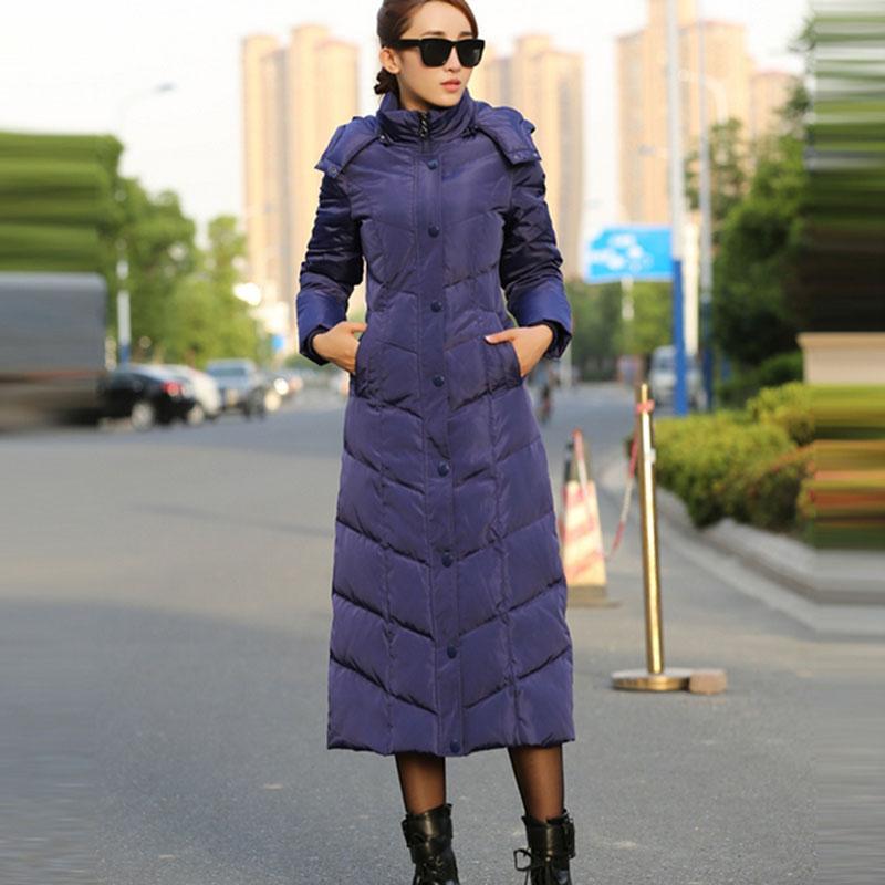 Winter Duck Down Jacket for Women Hooded Puffer Jacket  White Duck Down Coat Thick Warm Long Parkas Coat  Female Outwear