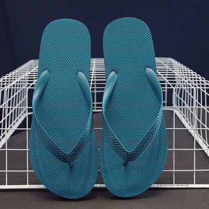 Summer Flip Flops Non-slip Soft Sole Sandals Solid Color Outer Beach Shoes