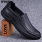 Casual Shoes Leisure Men Genuine Leather Slip on Non-slip Rubber Sole Comfortable