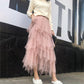 Veil Skirt Women Plus Size Elastic Waist  Fairy Skirt Summer Ruffled Sandy Beach Vacation Daily
