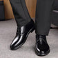 Mens Leather Shoes Men's Dress Shoes British Style Lace Up Pointed Toe Flats Big Size