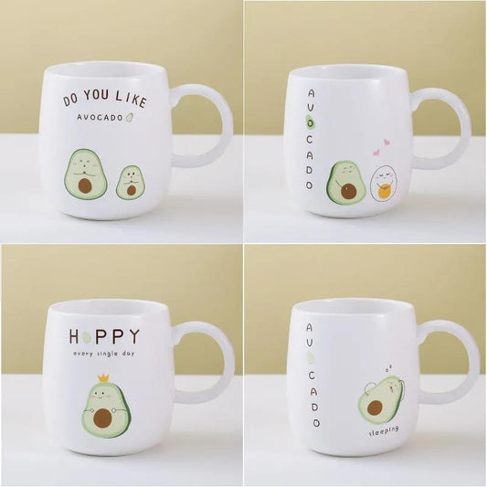 Ceramic Teacup Coffee Large-capacity Household Spoon with Lid Drinking Water Girl Cute Men Student Simple Mug