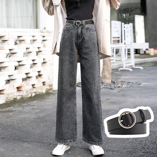 High Waist Jeans women Wide Leg Loose Casual Woman mom jeans Clothes Slim trousers