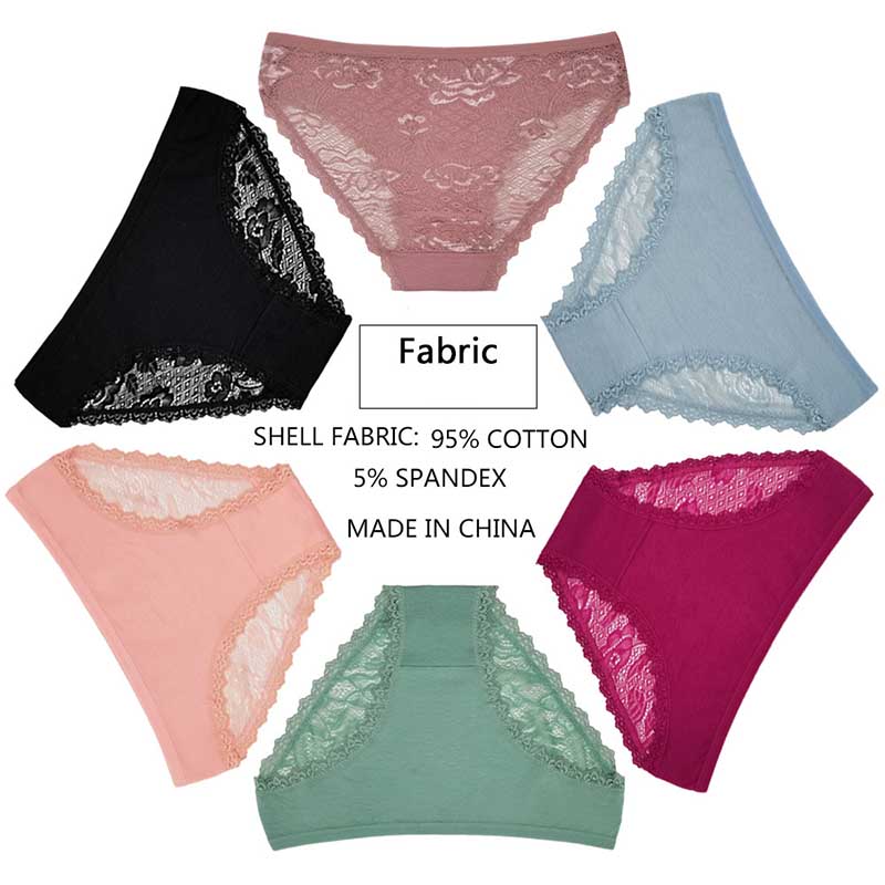 Women's Underwear Cotton Lace Briefs Comfortable Breathable Sexy