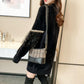 Autumn and Winter Long Loose Sweater Skirt Mohair Lace Stitching Dress Fashion Casual Women Bottoming Dress