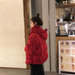 College Style Winter Thick Padded Jacket Women's Loose and Cute Student Cotton Jacket Is Sweet and Trendy