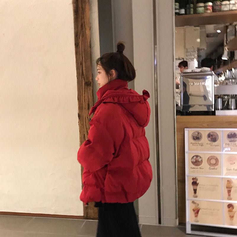 College Style Winter Thick Padded Jacket Women's Loose and Cute Student Cotton Jacket Is Sweet and Trendy