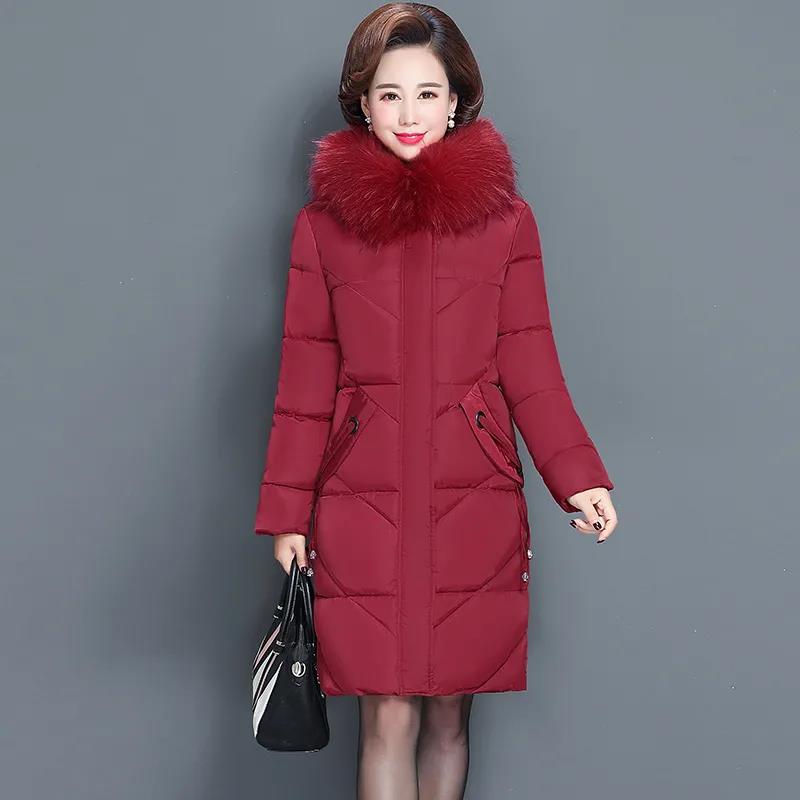Plus Size Middle-aged and Elderly Cotton-padded Jacket Women's Mid-length New Mother's Down Jacket Middle-aged Padded Jacket
