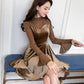 Black Dress Was Thin and Small Dress Autumn and Winter T-shirt New Women's Hepburn