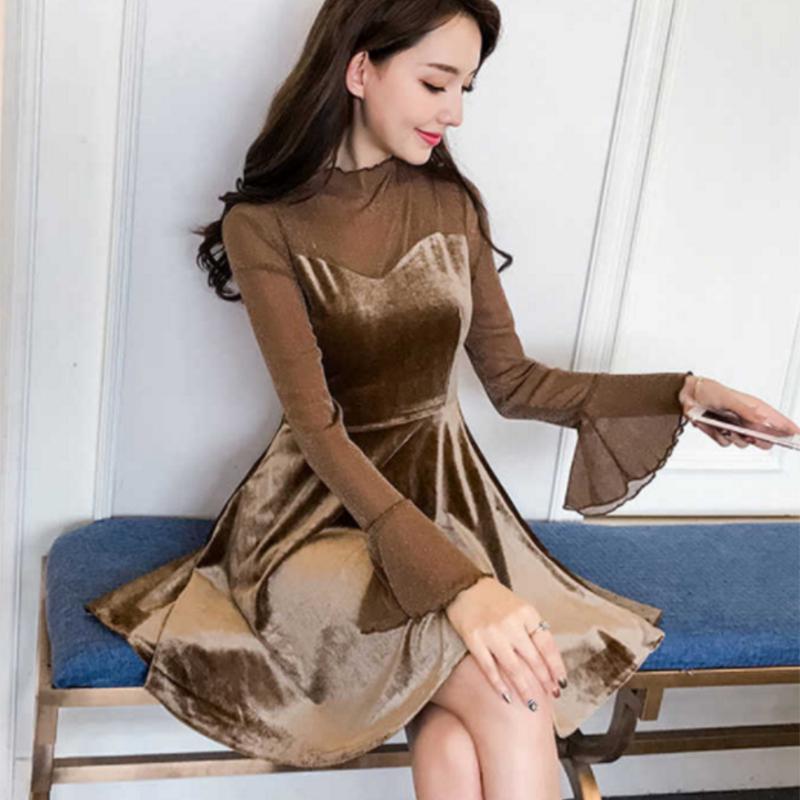 Black Dress Was Thin and Small Dress Autumn and Winter T-shirt New Women's Hepburn