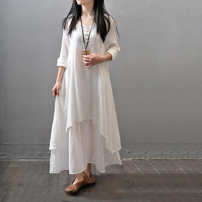 Length To Ankle Women's Summer Dress Long Sleeve Solid Color Daily Wear Dating Holiday