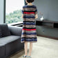 Bohemian Women's Floral Print Short Sleeve Dress Casual Loose Party Tunic Mid-length Dress Round Neck Short Sleeve Loose Casual Dress