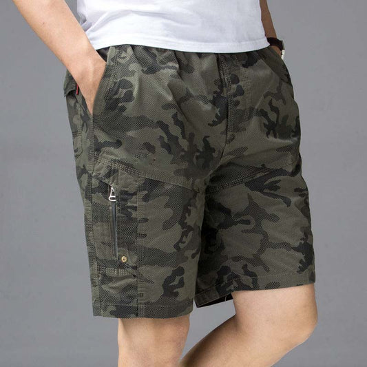 Camouflage Shorts Men's Summer Cotton Loose Five-point Pants Men's Casual Beach Pants