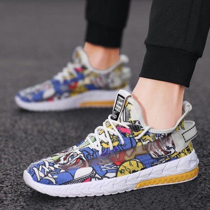Cartoon sneakers men shoes Trendy low-top shoes students wild casual tide shoes Sneakers fitness