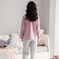Women's Pajamas Suit Autumn Winter Pyjamas Set Long Sleeve Sleepwear Loose Casual Home Wear Pullover Cute Nightwear Tops and Pants Sets Round Neck