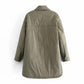 Autumn Winter Warm Cotton Jacket Coat Women Vintage Khaki Long Outwear Female Oversize Solid Overcoats Loose Parkas Top