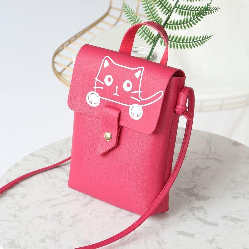 Handset Bag Girl Printing Mini-Bag Korean Edition One Shoulder Slant Bag Girl Lovable Change Wallet