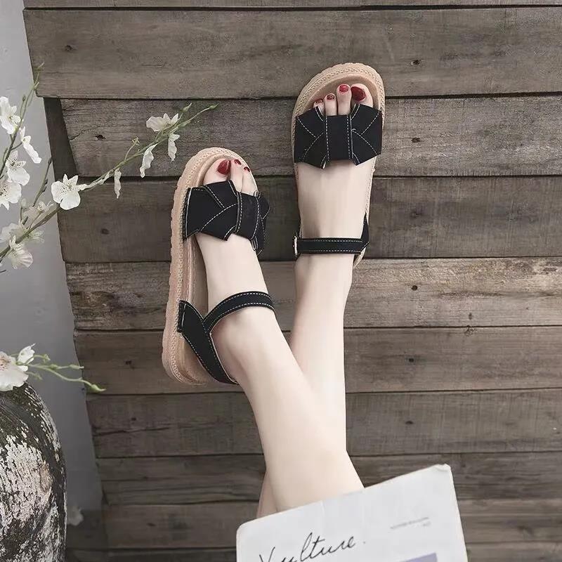 Ladies Sandals Women's Summer Thick-soled Student Fairy Style Collocation Dress Fashion Flat-bottom Trendy Shoes