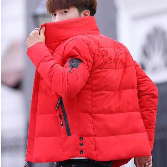 Thicken Warm Stand-up Collar Winter Coat Men's Cotton-padded Clothing Fashion Self-cultivation Slim Winter Clothes