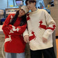 WTEMPO Christmas Couple Sweater Soft Casual Knitted Sweater Winter Warm Pullover