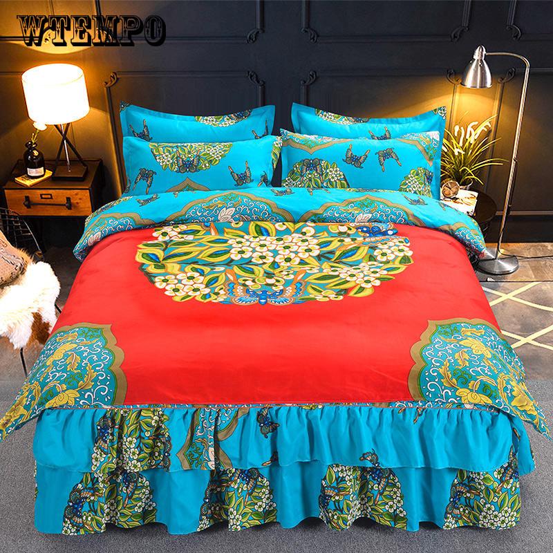 BrandNew Quilted Thick Bed Skirt Twin Queen  size Bed set Bedsheet mattress cover Pad Double