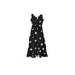 Polka Dot Suspender Dress Women's Summer Elegant Mid Length Open Back French Waist Chiffon Dress