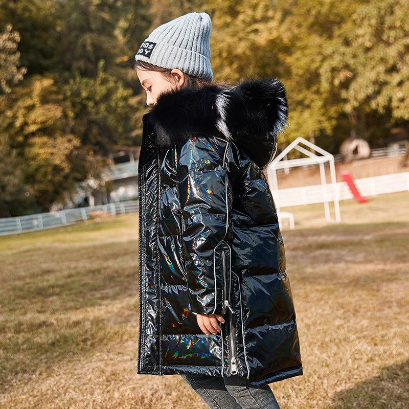 Silver Kids Down Padded Jacket Double-sided Wear Boys and Girls Thick Winter Fashionable Jacket