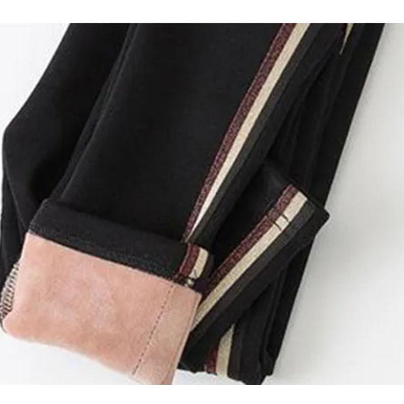 Autumn and Winter Plus Velvet Thickening Cotton-containing Leggings Women Wear High Waist All-match Thin Feet Nine-point Pants Women
