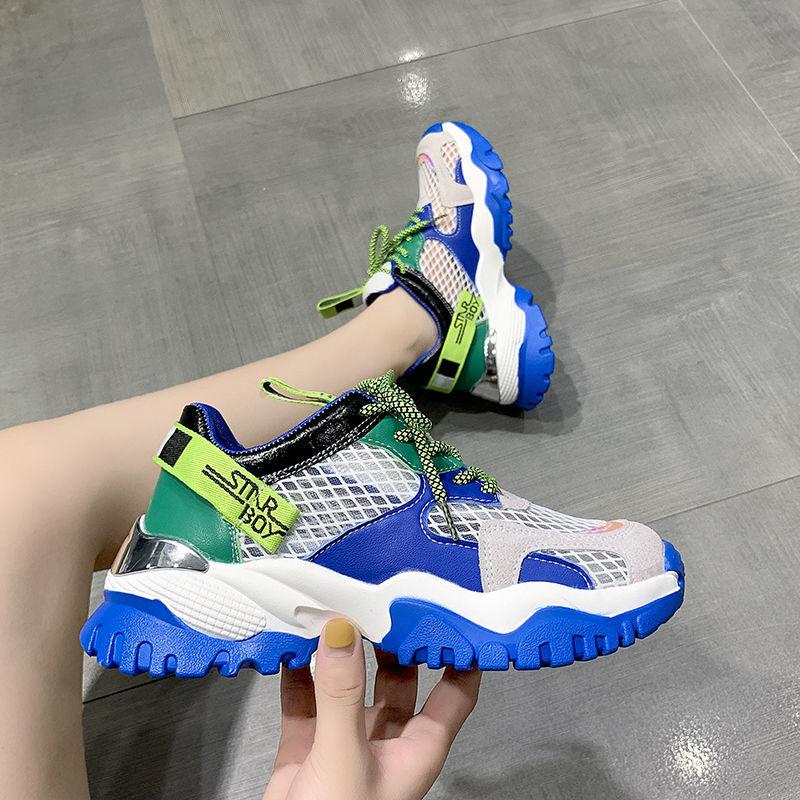 Women's Shoes Summer Mesh Breathable Casual All-match Color Sports Shoes Women's Light Running Shoes