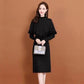 Knitted Dress Women's 2021 Autumn and Winter Temperament Winter Dress Mid-length Bottoming Inner Sleeve Sweater Dress Dress
