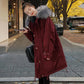 Winter Women's Cotton Jacket Jacket Mid-length Large Fur Collar Plus Down Jacket Thickening Plus Velvet Jacket
