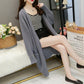 Autumn and Winter Casual Cardigan Mid-length Long-sleeved Warm Sweater Loose Pocket Fashion Coat