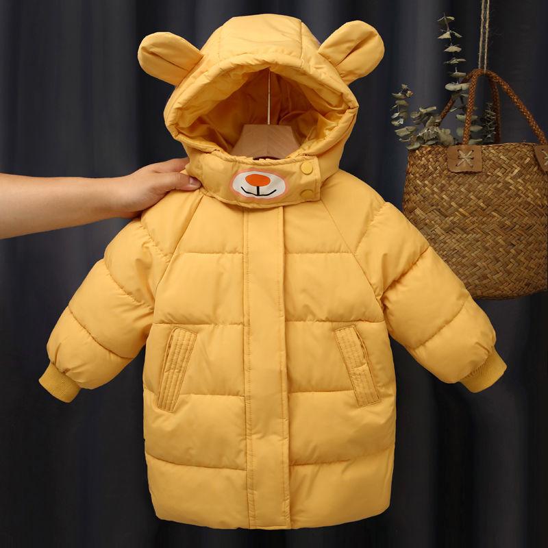 Children's Down Coat Mid-length Boys and Girls Padded Jacket Baby Korean Version Long Thick Super Cute Cute Winter Jacket