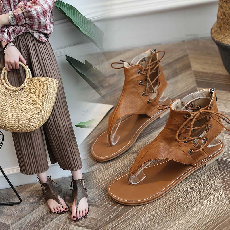 Size 35-40 Summer Women Outdoor Rome Flip Flop Flat Bohemian Beach Shoes Non-slip Office Lady Sandals