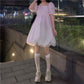 Woman Square Collar Puff Short Sleeves Black and White Fairy Skirt Lace Yarn Tutu Skirt Dress Wedding Bra